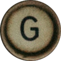 letter G antique typewriter key icon