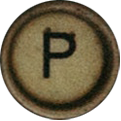 letter P antique typewriter key